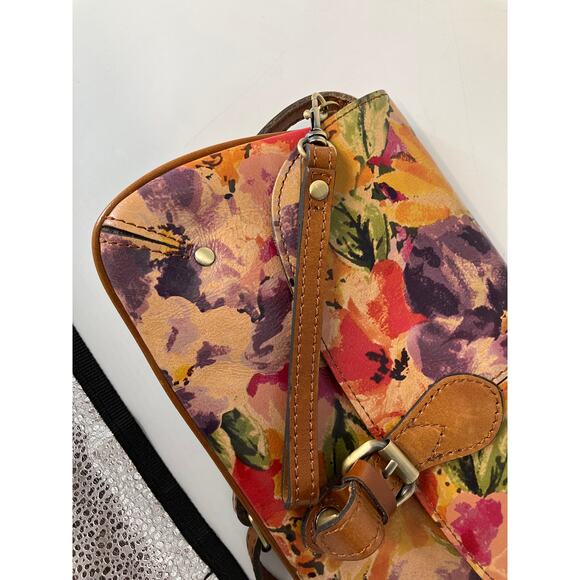 PATRICIA NASH LEATHER MULTI COLOR FLORAL WRITLET CROSSBODY BAG - Picture 15 of 16